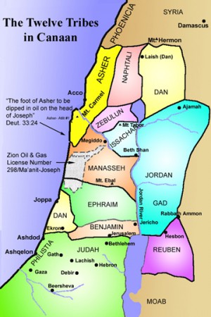 The 12 tribes of Israel c1250 BCE